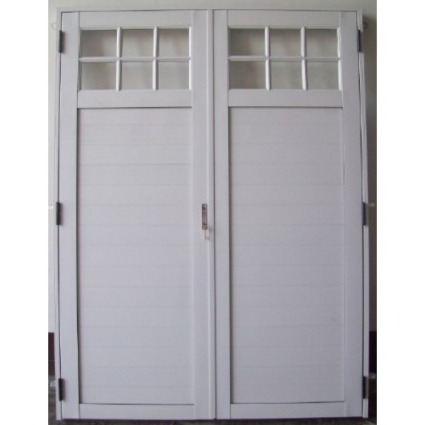 Puerta Doble Aluminio 1/4 Vidrio Repartido 160x200