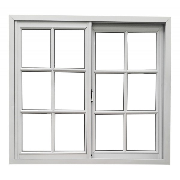 Ventana Aluminio Blanco Vidrio Repartido 100x90 Con Vidrio